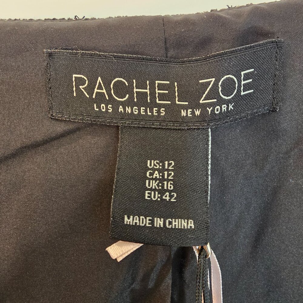 Rachel Zoe Tweed Scoop Neck Blazer Black - Picture 4 of 5